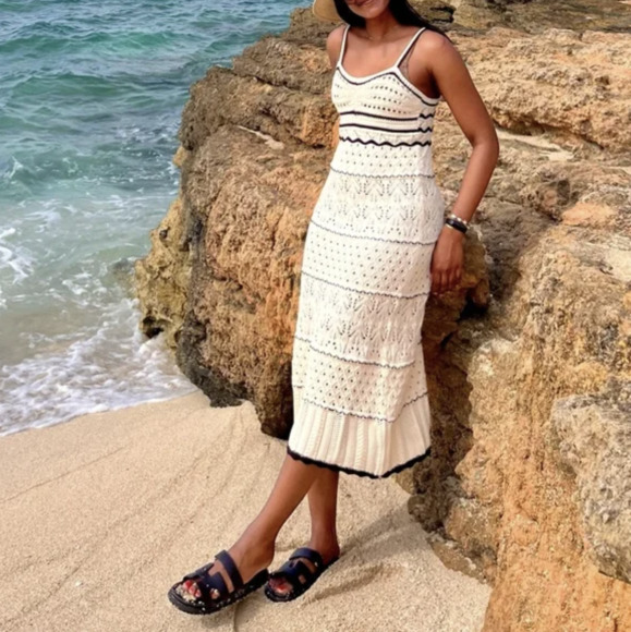 White Crochet Dresses